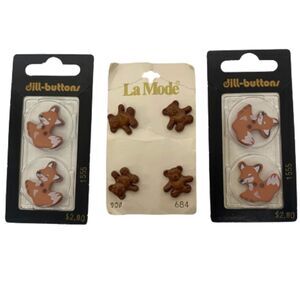 Fox & Bear Mixed Dill Buttons & La Mode Art & Crafts Lot of 3  Dress Clothing
